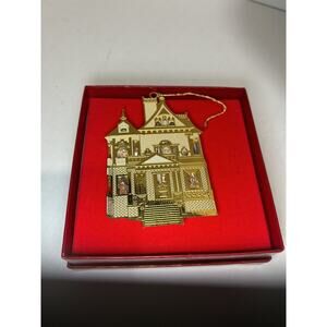 Bing & Grondahl The First Victorian Doll House Brass Christmas Ornament In Box